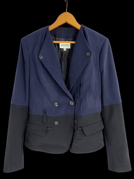 Kenzo Jackets & Blazers - Kenzo Paris Navy Blue Black Colorblock Blazer Jacket FR 42 US 10 L